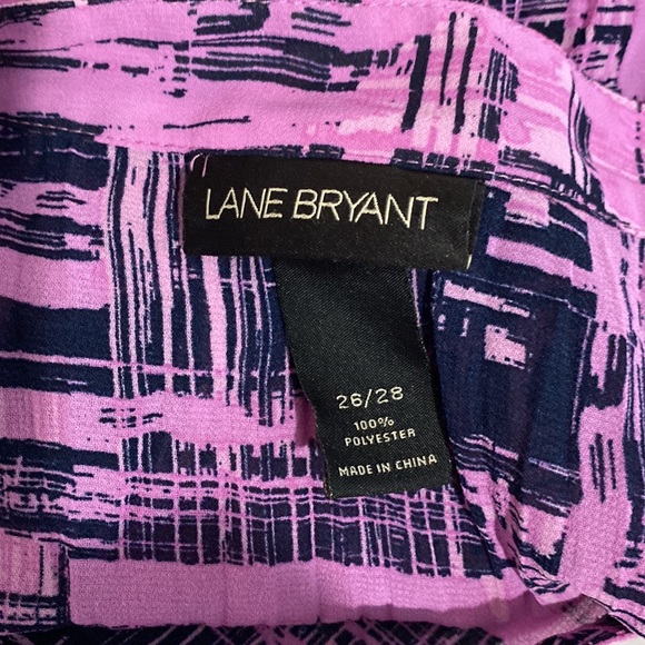 Lane Bryant 26/28 Pink/Blue Overlay Blouse - Picture 4 of 7